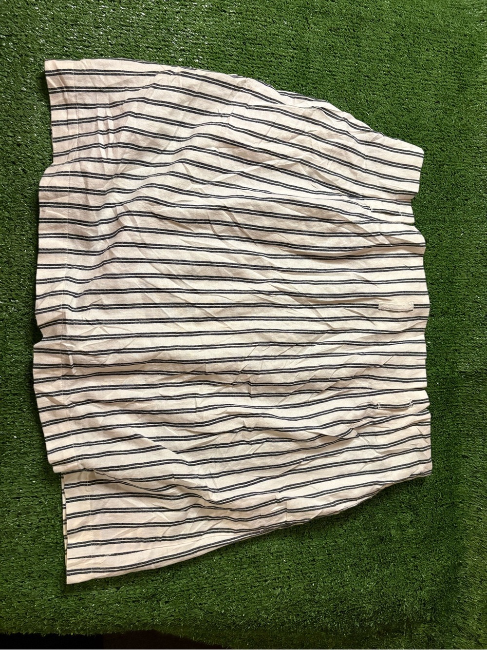 H&M White Mini Skirt with Navy Stripe & Button Front - Picture 6 of 6